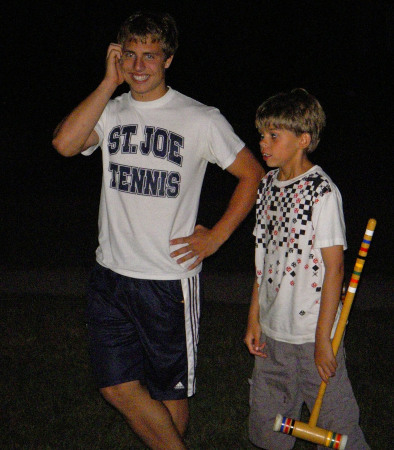 Alex & cousin Ben during croquet tourney