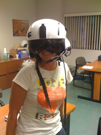 me and my huge helmet!  they call me Qtip!