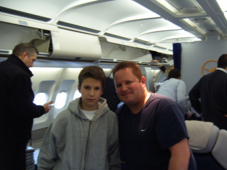 My son Anthony and I on our flight to Dallas