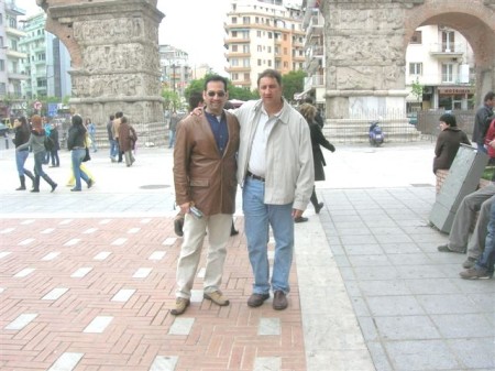 Me with friend in Thessaloniki, Greece