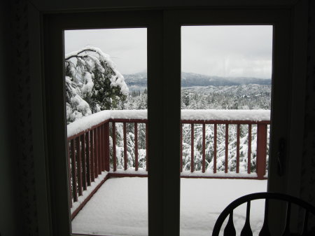 View of Snow on Our deck
