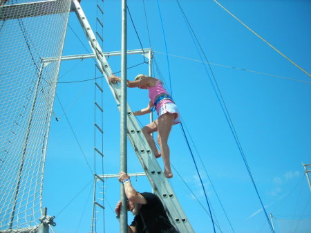 trapeze lessons at the old Ringling Bros site