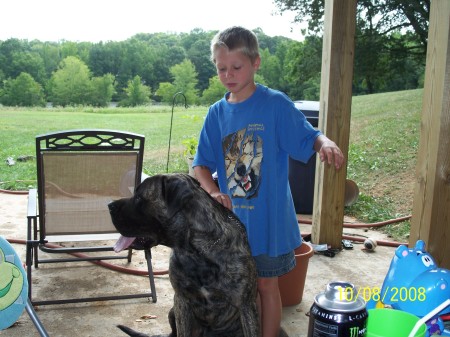 My son Colin and our dog Shrek