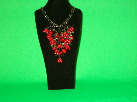 Tulip Cascade Beaded Flower Necklace