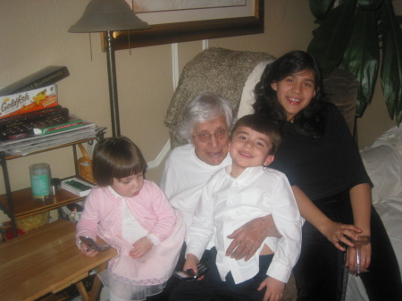 Grandma with Kaylee, Kyle and Klarissa