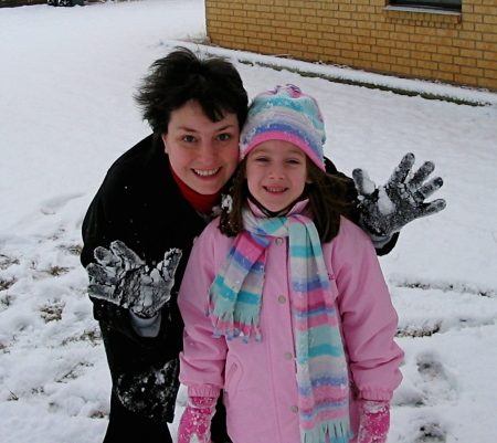 Emily and I playing in the snow