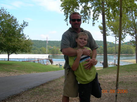Austin and I at our lake cabin