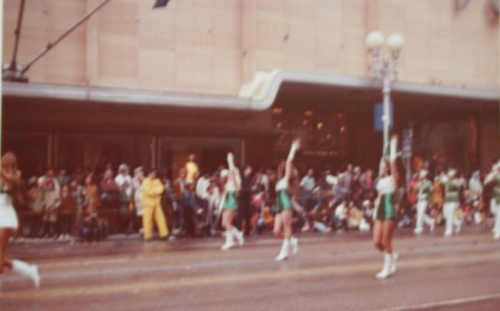 Majorettes in Thanksgiving parade