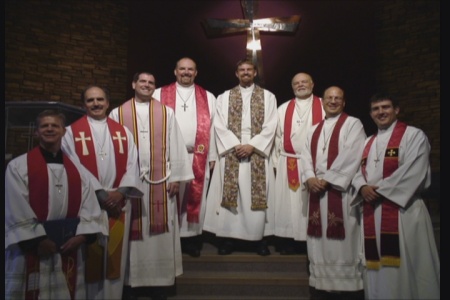 Joe and other area pastors at his ordination