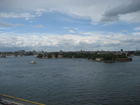 view of Stockholm from Katarina Hiss (elevator