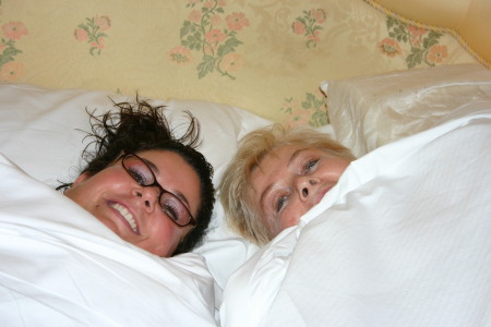 me and mom in bed in firenze