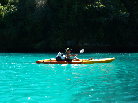 Paddling in Palau