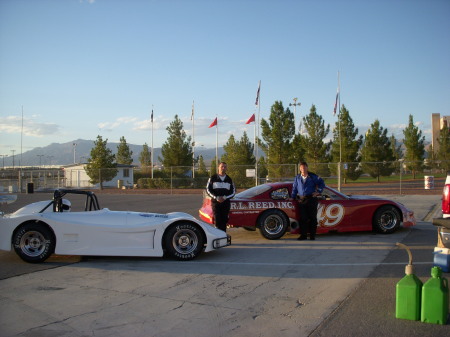 Ron Racing at Las Vegas with son Brian