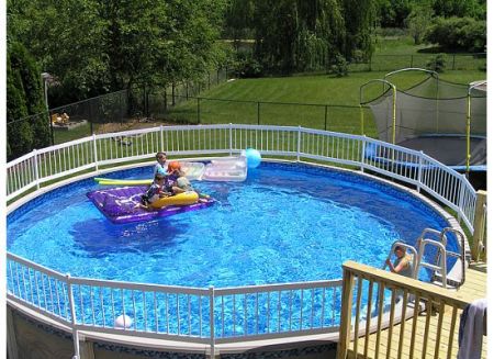 Pool and deck I built.  Waiting for stain.