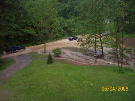 My front yard , June2008, flash flood