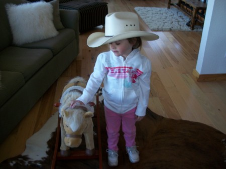 Alyssa in her daddy's hat - Ruidoso, NM