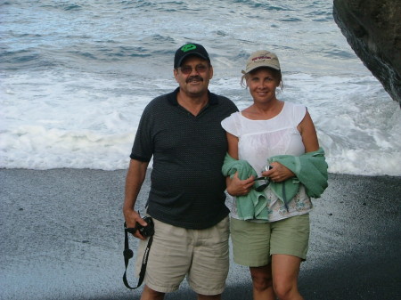 black sand beach