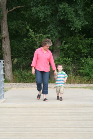 walking with my grandson..again