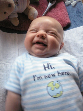 Caleb loves to laugh (9 weeks old)