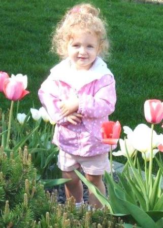 Kyleigh in tulips