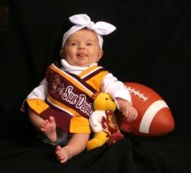 London  in her ASU outfit- Go Sun Devils