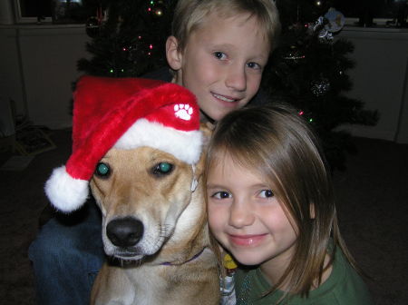 My kids and our dog, Hollie