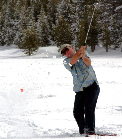 Silly PR shot - golfing in snow
