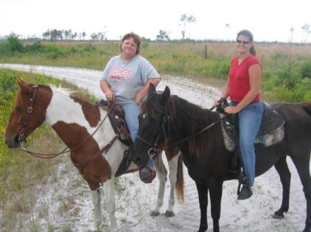 Marcy on Wrangler & me on Lady...our babies