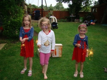 Anna, Sophia and Ella celebrate the 4th