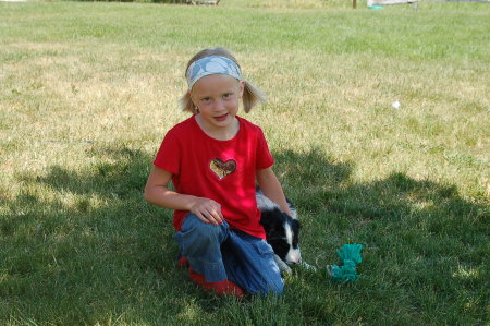 Addie and one of Skye's puppies two years ago.