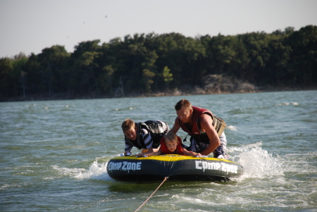 Dad Sammy and Tyler at Lake in Texas