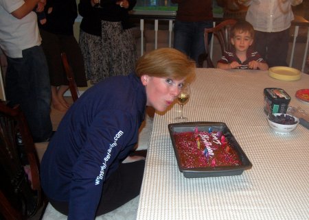 Family, friends, chocolate cake, and wine!