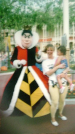 us at disney with the queen of hearts