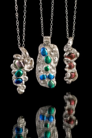 Silver & Glass nuggets necklace