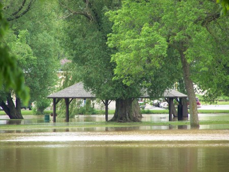 River Park Shelter in flood