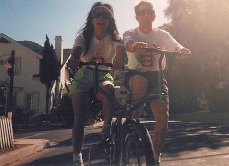 In Catalina on a "buddy bike"