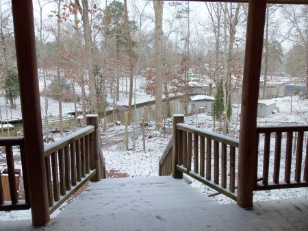Looking out the front door, cold in Georgia!!!