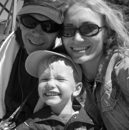 Lee, Anya, and Chris at the beach