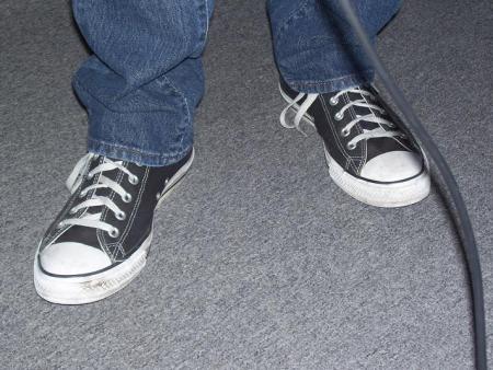 Paul's sneakers.... errr...  Converse'
