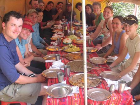 5 course meals on the Inca trail