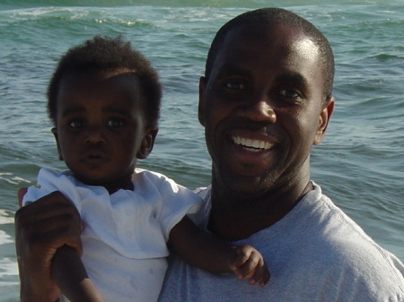 My son and I at the beach