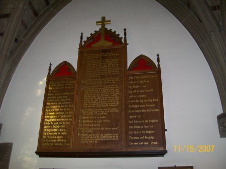 Inside church