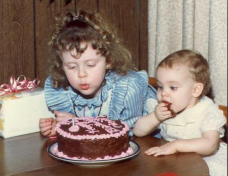 Chrissy's 1st B-Day- Jenny helping with candle