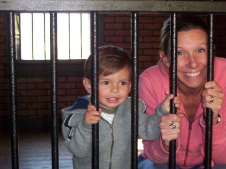 Matthew and I behind bars!