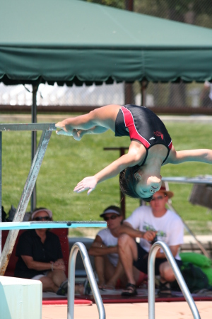 Riley at Stanford Dive Meet