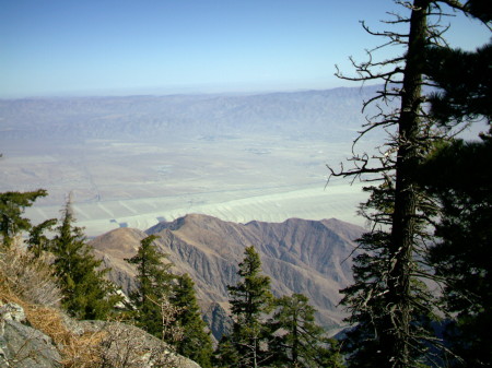 Looking down on Palm Springs from mountains