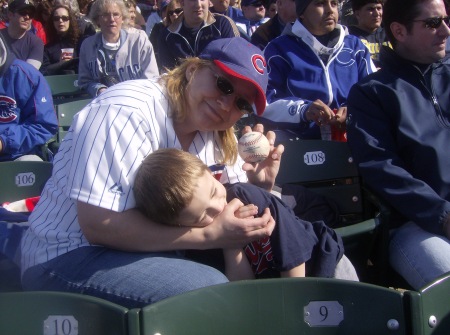 Me and my little guy at the Cubs game.