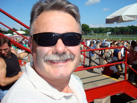 Husband Eddie at Saratoga Race Track
