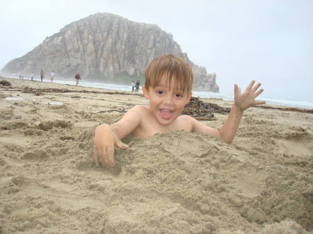 Bryce in the sand