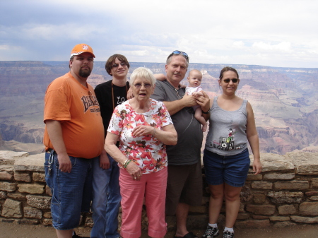 picture of the family and Grand Canyon